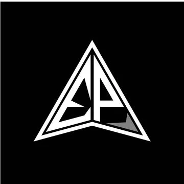E P initials in the form of a modern minimalist arrow. perfect for letters, g Stock Illustration