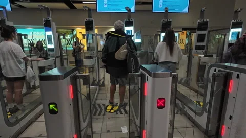 E-passport control. Stock Footage 278993424
