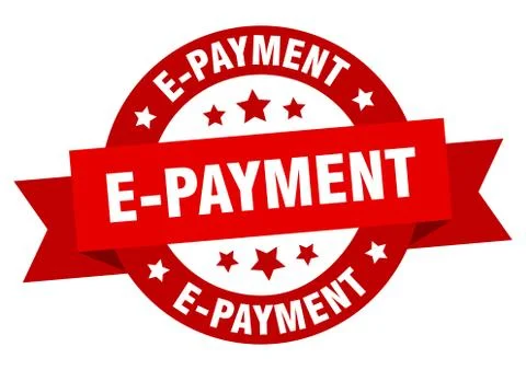 E-payment round ribbon isolated label. e-payment sign Stock Illustration