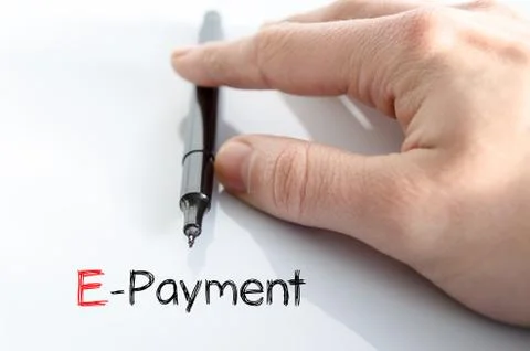 E-payment text concept Stock Photos