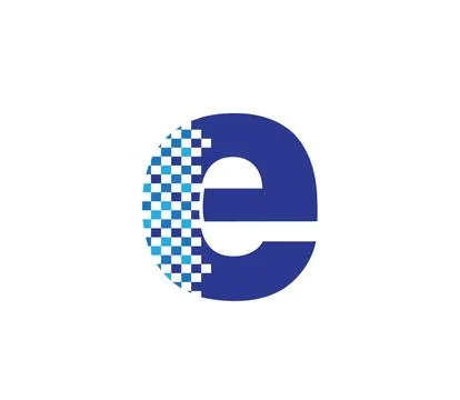 E Pixel Bit Alphabet Logo Design Concept Stockillustratie