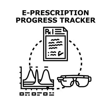 E prescription progress tracker for online medicine data Stock Illustration