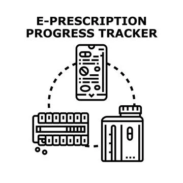 E prescription progress tracking digital health application イラスト素材