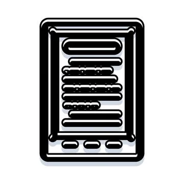 E reader device displaying digital text user interface Stock Illustration