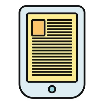 E reader displaying digital book for online reading イラスト素材