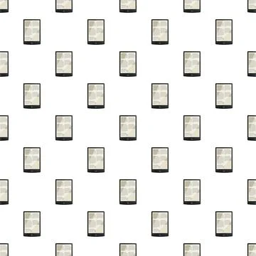 E reader tablet devices displaying text seamless pattern Stock Illustration