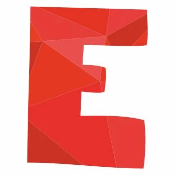 E red alphabet vector letter isolated on white background Stock Illustration