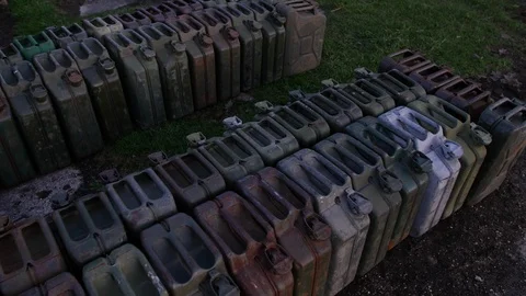 E S US 2nd world war fuel tanks 4K Stock Footage 116250744