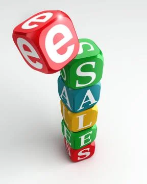 E sales 3d box tower Illustrazione stock