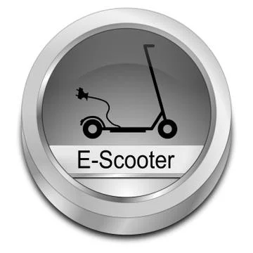 E-Scooter Button - 3D illustration Stock Illustration