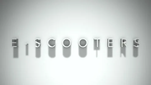 E-scooters 3D title animation with shadows on a white background Stock Footage 296543291