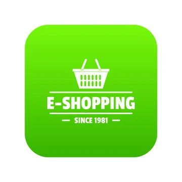 E shipping icon green Illustrazione stock