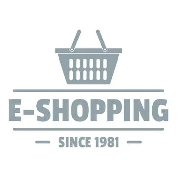 E shipping logo, simple gray style Stock Illustration