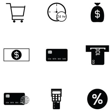 E-shopping icon set Stock Illustration