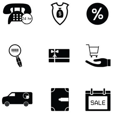 E-shopping icon set Stock Illustration