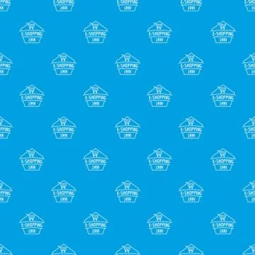 E shopping pattern seamless blue Illustrazione stock