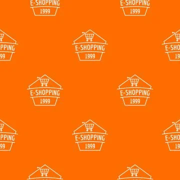 E shopping pattern vector orange Illustrazione stock
