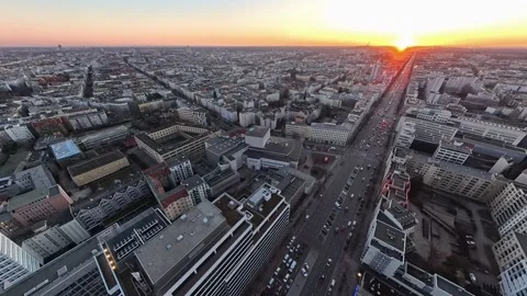 E-Shot Berlin Magic Hour West 4k Stock Footage 330284505
