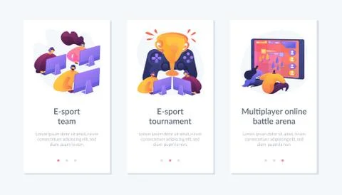 E-sport app interface template. 스톡 일러스트