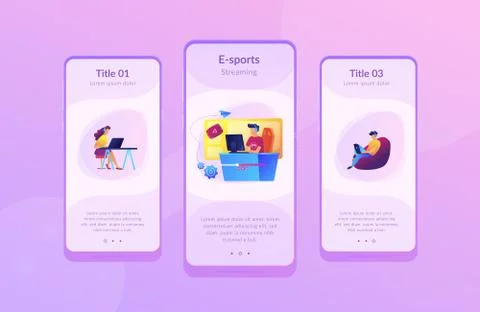E-sport fans app interface template. Stock Illustration