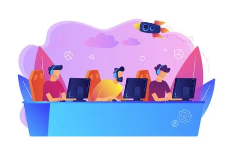 E-sport team concept vector illustration. Stock Illustration