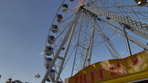 E Star of the show Slow motion Darling Harbour Ferris Wheel 4K Video stock 221268316