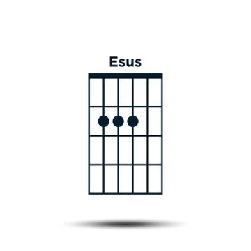 E sus, Basic Guitar Chord Chart Icon Vector Template イラスト素材