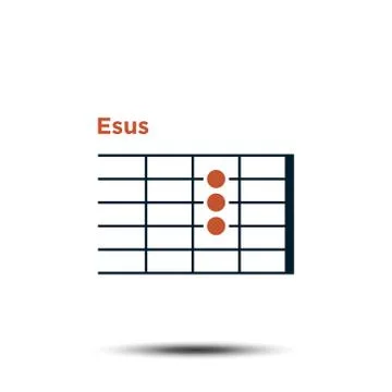 E sus, Basic Guitar Chord Chart Icon Vector Template イラスト素材