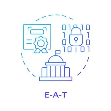 E-A-T blue gradient concept icon Stockillustratie