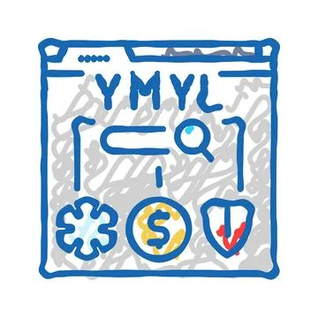 E-a-t expertise authoritativeness trustworthiness icon doodle illustration Stock Illustration