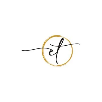 E T Initial Script Letter Beauty Logo Template Stock Illustration