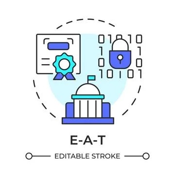 E-A-T multi color concept icon Stockillustratie