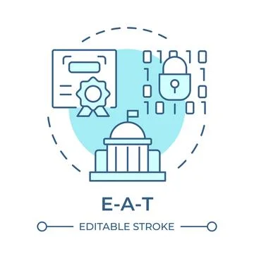 E-A-T soft blue concept icon Illustrazione stock