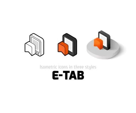 E-Tab icon in different style Stock Illustration