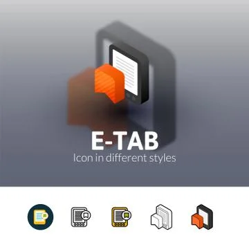 E-Tab icon in different style Stock Illustration