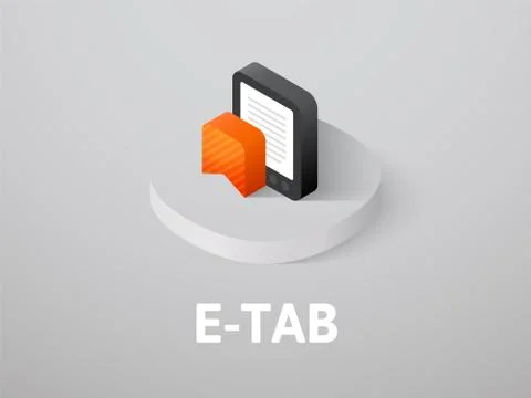 E-Tab isometric icon, isolated on color background Stock Illustration
