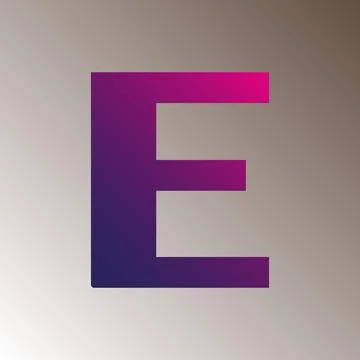 E text gradient color letter mark logo template vector design Stock Illustration