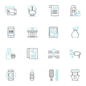 E-trade linear icons set. Investment, Trading, Securities, Online, Stocks, Forex Stock Illustration