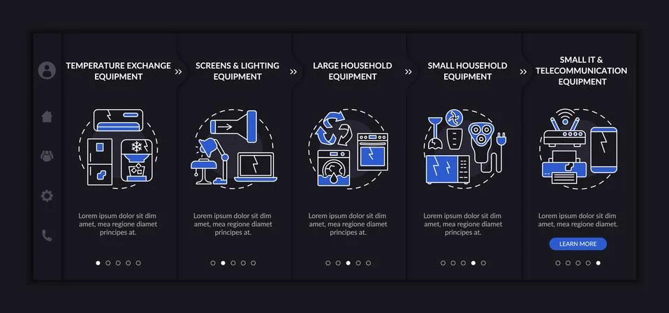 E-trash classification onboarding vector template Stock Illustration