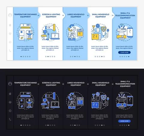 E-trash classification onboarding vector template イラスト素材
