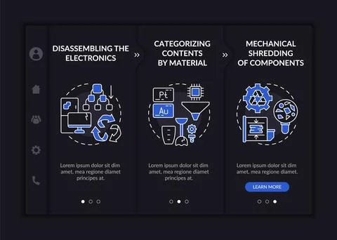 E-trash recycle onboarding vector template Ilustração Stock