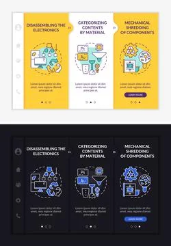 E-trash recycle plan onboarding vector template イラスト素材