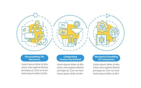 E-trash recycling paces vector infographic template 스톡 일러스트