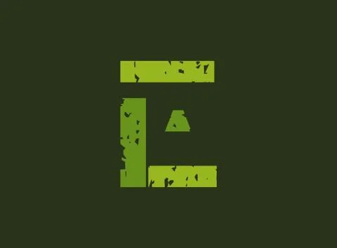 E vector letter made of grungy, grunge texture. Rubber stamp imprint style. F Stock Illustration