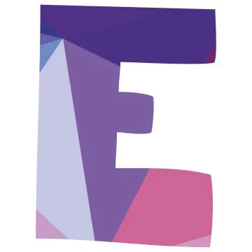 E vector low poly wrapping surface pastel alphabet letter Stock Illustration
