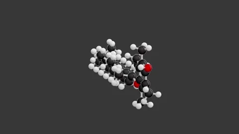 E vitamin. 3d model of molecule. C29H50O2. Isolated. Gray background. 3d render Stock Footage 290872248
