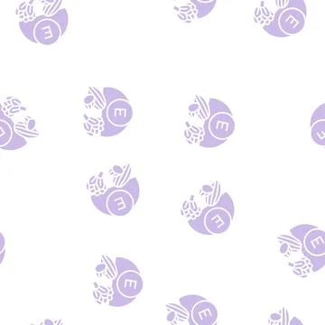 E vitamin glyph seamless pattern Stock Illustration