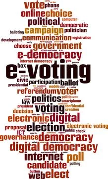 E-voting word cloud Stock Illustration