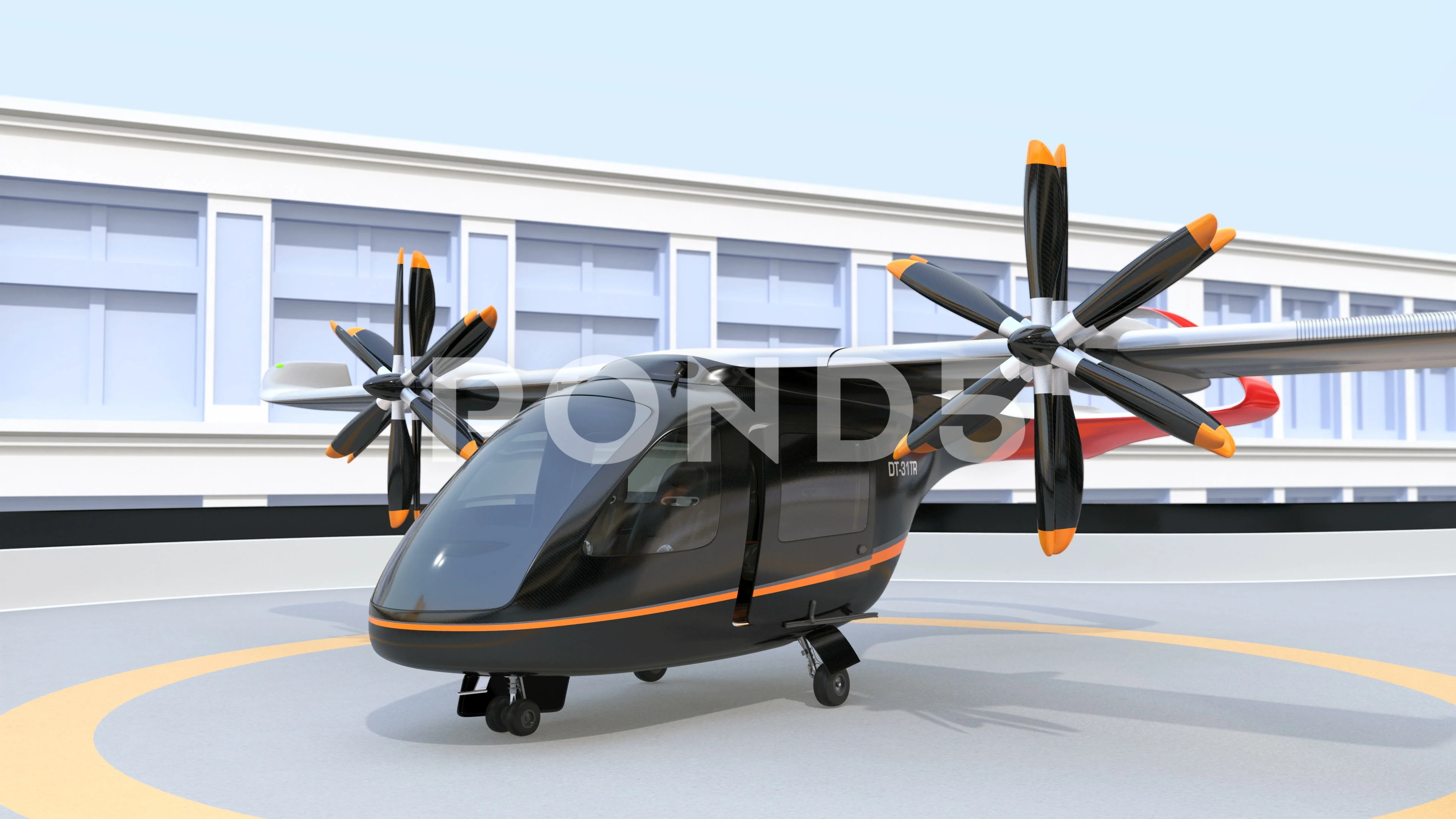 E-VTOL passenger aircraft taking off Stock Video Pond5