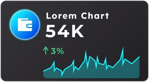 E wallet area dark slide chart Stock Illustration